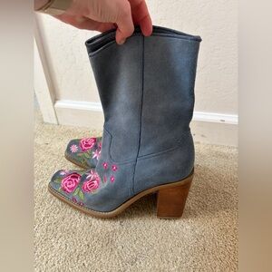 MIA Red Floral-Patterned Slip-On with Cream Accents